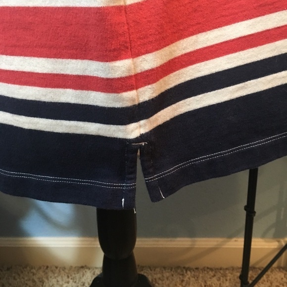 LL Bean cotton quarter sleeve striped shirt dress - Picture 8 of 10